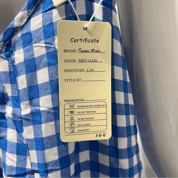 NWT BUENOS NINOS Women's Checkered Print Maxi Dress Adjustable Spaghetti Strap - Picture 7 of 12